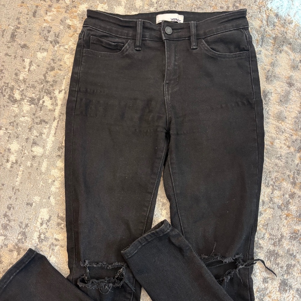 Vervet Straight Slim Leg Black Jeans- Size 27